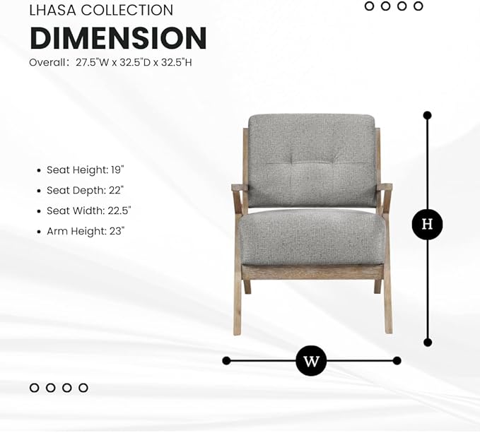 Lexicon Lhasa Fabric Accent Chair Brownish Gray