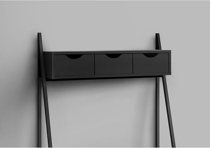 Contemporary Computer Desk with Storage Drawers Modern Home Office Workstation Black