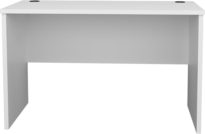 47 Wide Study Desk White Modern Simple Computer Laptop Table Dining Table for Bedroom Living Room Home and Office Kitchen White