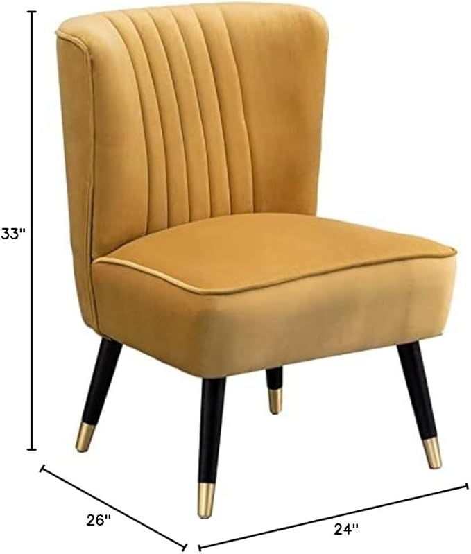Elon Contemporary Velvet Upholstered Accent Chair Gold