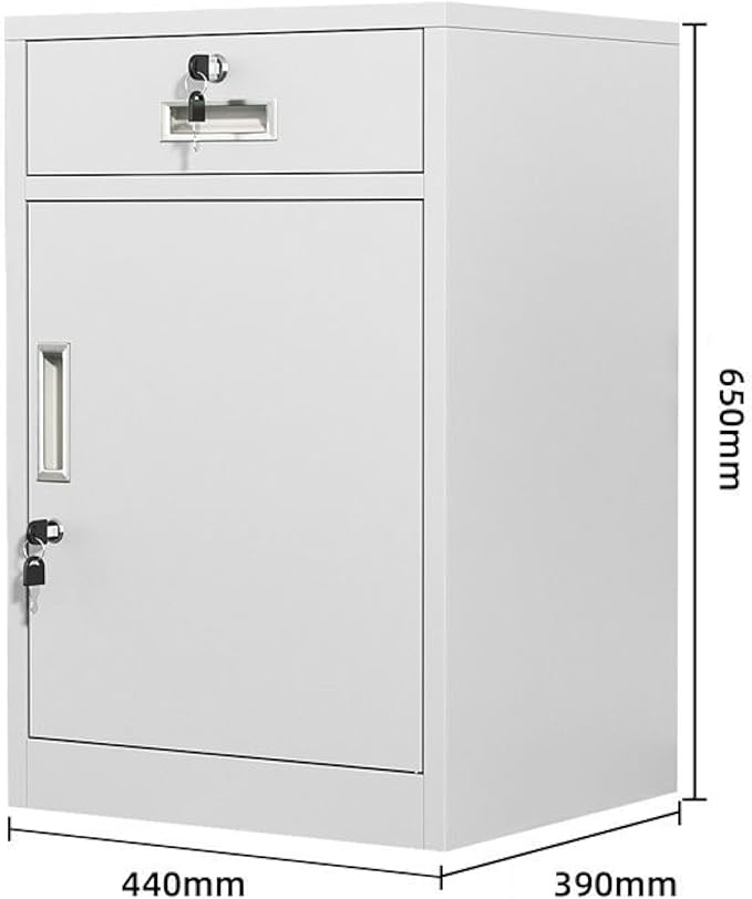 Metal Filing Cabinet with Adjustable Shelves and Drawers for Home Office Storage - Lockable Storage Solution for Organization at Home