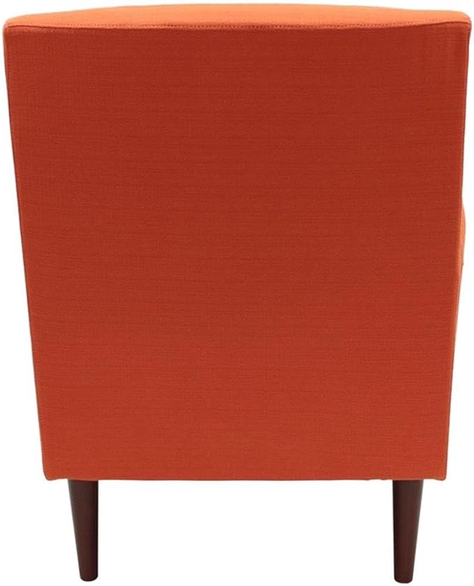 Pemberly Row Rolled Arm Lounge Chair Pumpkin Orange Fabric Upholstery 35 H x 28 W x 30 D Contemporary Accent Chair for Living Room Bedroom or Office