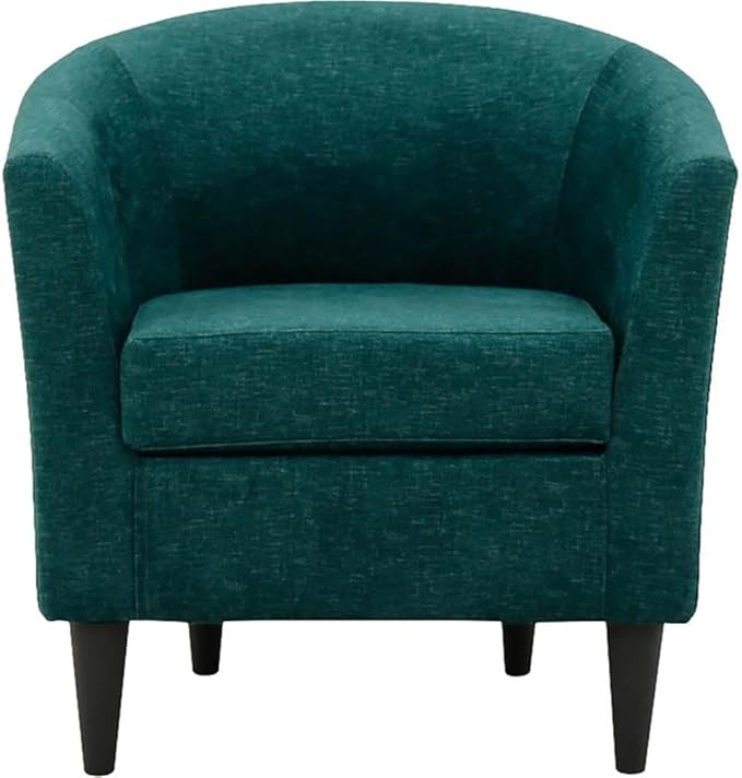 Pemberly Row Traditional Polyester Fabric Club Chair Teal Finish 32 H x 30.5 W x 27.5 D Padded Seat Durable Construction Accent Chair for Living Room or Bedroom