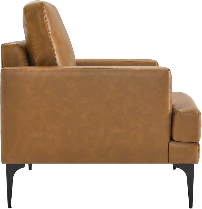 Modway Evermore Vegan Leather Upholstered Armchair Tan