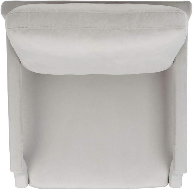 Safavieh Home Genoa Mid-Century Light Grey Velvet Upholstered Arm Chair