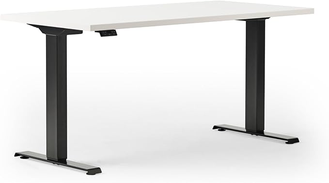 Haworth Perk Standing Desk Height Adjustable Sit-to-Stand Desk with Programmable Controls Spacious Computer Desk for Home Office Essentials Modern Room Decor Linen