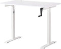 UNICOO Crank Adjustable Height Standing Desk Adjustable Sit to Stand-up Home Office Desk Computer Table Portable Writing Desk (White Top/White Frame - NTCSET-01-WW)