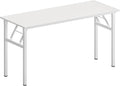 SDHYL Folding Desk 60inch No Assembly Folding Desks for Small Spaces Sturdy Computer Desk Functional Home Office Desks Study Writing Desk Office Table Workstation for Home Office Teak&ampWhite