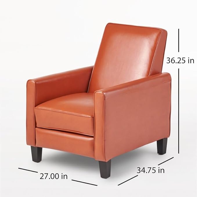 Merax Push Back Chair Living Room Chaise Lounge Single Sofa Upholstered Armchair with Wooden Legs