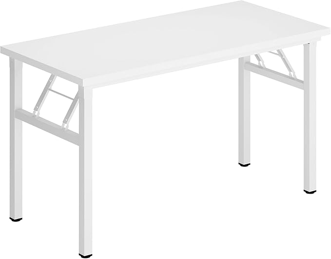 Folding Desk 47 inch No Assembly Folding Desks for Small Spaces Sturdy Foldable Computer Desk Functional Home Office Desks Study Writing Desk Office Table Workstation for Home Office Outdoor