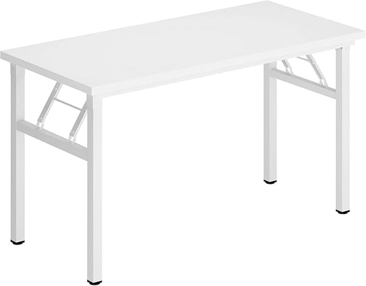 Folding Desk 47 inch No Assembly Folding Desks for Small Spaces Sturdy Foldable Computer Desk Functional Home Office Desks Study Writing Desk Office Table Workstation for Home Office Outdoor