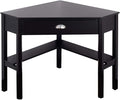 Corner Desk Compact Home Office Corner Desk Organizer90 Degrees Triangle Computer Table Laptop Writing Table for Small Spaces with Storage Shelf and Drawer (Black)