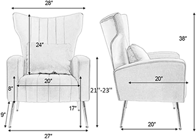 X-VOLSPORT Velvet Accent Chairs Set of 2 Mid Century Modern High Back Living Room Chair with Waist Pillow Upholstered Arm Chair with Metal Gold Legs for Bedroom Club Yellow