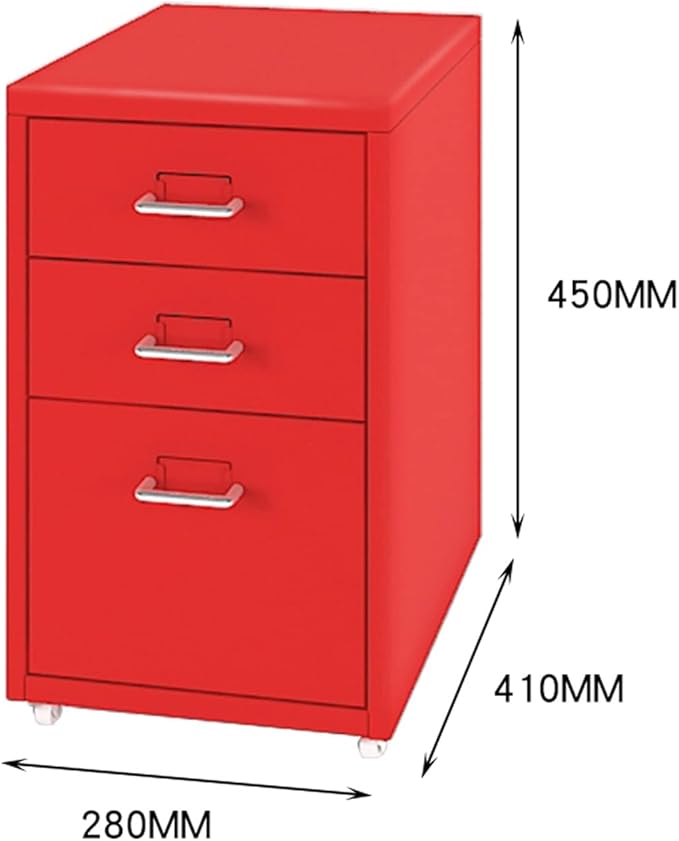 HASMI Filing Cabinet 3 Drawer Mobile File Cabinet Low Cabinet Drawer Cabinet Office Filing Cabinet Household Mobile Storage Cabinet Storage Cabinet (Color : A)