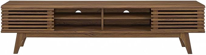 Modway Render 70 Mid-Century Modern Low Profile Media Console Entertainment TV Stand in Walnut Walnut