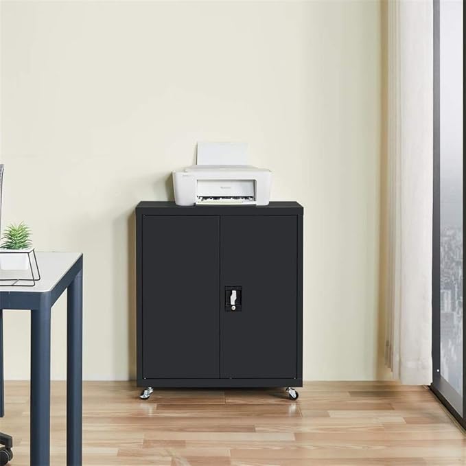 1 Shelf Metal Filing Cabinet Storage File Cabinet with Lock for Home and Office