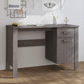 Computer Writing Desk 44.5 inch Multipurpose Home Office Desk Workstation with a Drawer and a Cabinet Modern Simple Study Desk Laptop Table Work Desk Gray