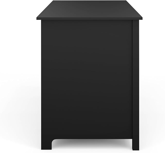 Martha Stewart Hutton Shaker Style Home Office Desk with Storage in Black with Brushed Nickel Hardware