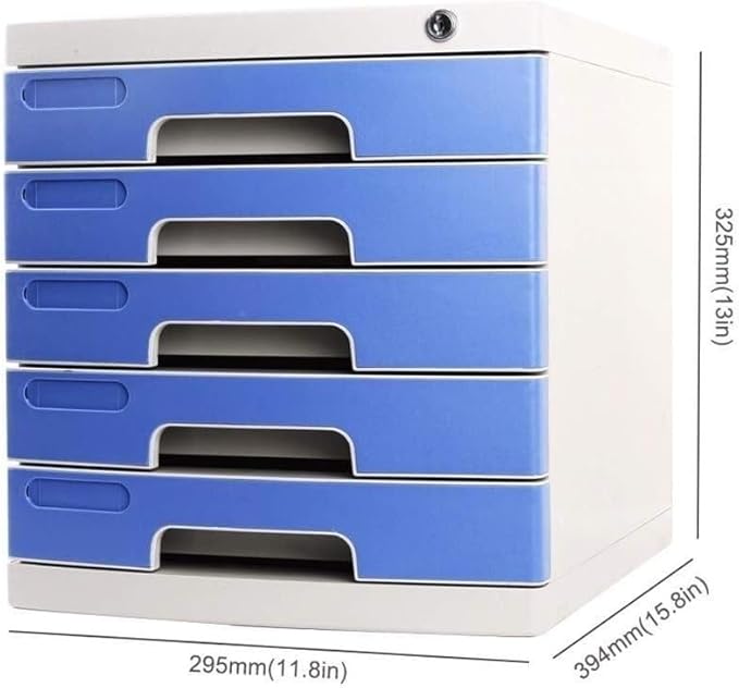 Cabinet Filing Cabinet Flat File Cabinet Desktop Filing Cabinet Office Supplies Storage Cabinet Data Desktop Tidy Boxes (Blue One Size)