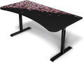 Arozzi Arena Special Edition Ultrawide Curved Gaming and Office Desk with Full Surface Water Resistant Desk Mat Custom Monitor Mount Cable Management Cut Outs - Flower