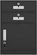 File Cabinet Under Desk Metal Filing Cabinet with Lock 2 Drawer and 1 Cabinet File Cabinet for A4 Sized Letters(Color:Black)