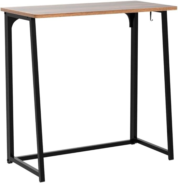 WOHOMO Folding Desk for Small Spaces 31.5 Inch Foldable Computer Desks Small Desk for Home Office Study Bedroom Space Saving Writing Work Computer Table Easy to Fold Rustic Walnut