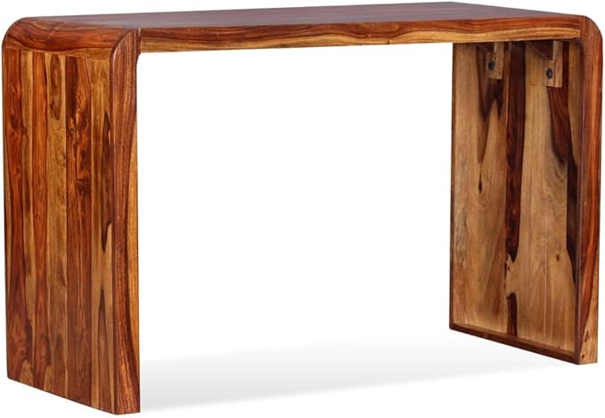 Sideboard Desk Honey Brown Solid Sheesham Wood Table for Home Office Writing Study Computer Living Spaces (47.2 x 19.7 in)