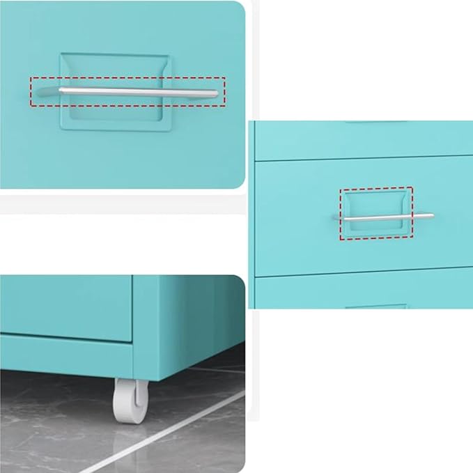 Locking File Cabinet Eight Drawer Cabinet Office Locking Storage Cabinet Iron Data Cabinet File Cabinet (Color : Green)