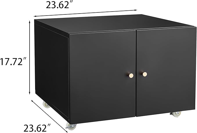 DlandHome Mobile File Cabinet 17.7 H Under Desk Metal Filing Cabinet with Doors and Adjustable Shelf Steel Storage Cabinet Printer Stand for Home School Office Garage Black