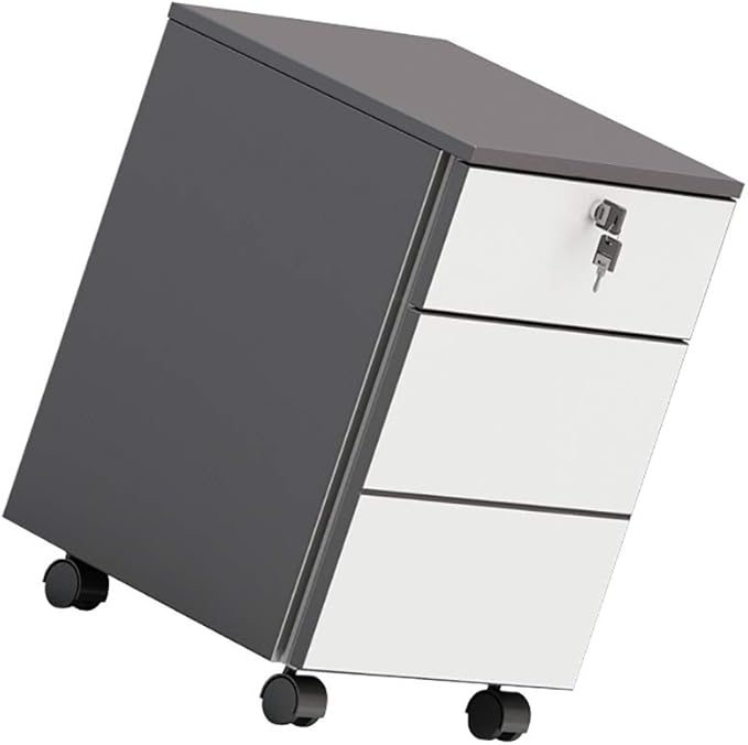 COAECJ Filing CabinetsFile Shelves for Desk File Cabinet 2-Layer Drawer Metal Moving File Cabinet Simple Modern Locker Office Data Storage Cabinet with Lock Key Fully Assembled
