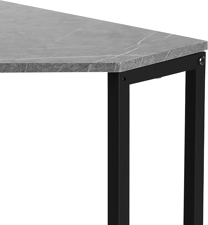 Small Corner Desk with Outlet Corner Table for Small Space Industrial Computer Desk w/USB Ports Triangle Desk for Home Office Workstation Living Room Bedroom (Grey)