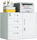 Office Filing Cabinet with Locking Tin File Cabinet Multi Drawer Storage Cabinet Floor Low Cabinet (Color : White)