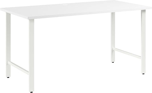 Bush Business Furniture Hustle 60W x 30D Computer Desk with Metal Legs in White Modular Office Table for Home and Professional Workspace