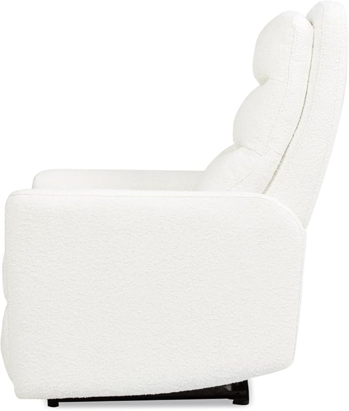 Jennifer Taylor Home Bloomy 35.5 Power Recliner High-Back Nursery Lounge Chair Chiffon White Boucle