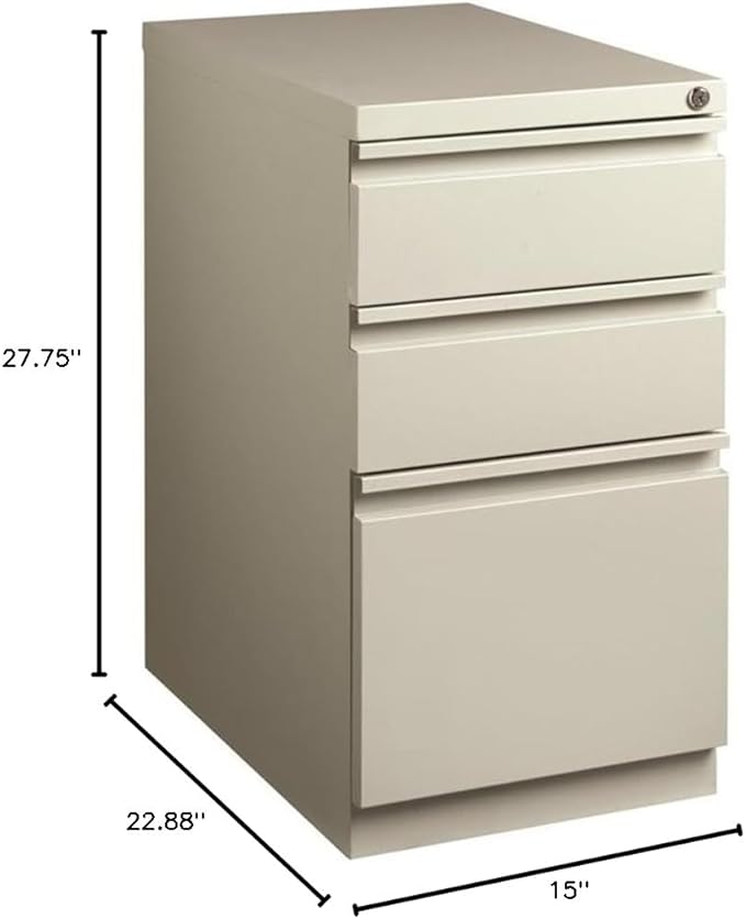 Home Square 2 Piece Mobile Pedestal Filing Cabinet Set with 3 Drawer in Gray