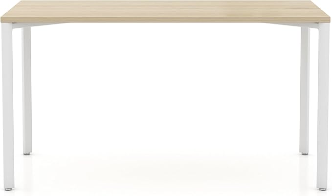 Laura Davidson Furniture Hudson Executive Desk Minimalist Commercial-Grade Computer Desk Writing Desk for Home Office Modern Desk (Light Oak Top with White Legs)