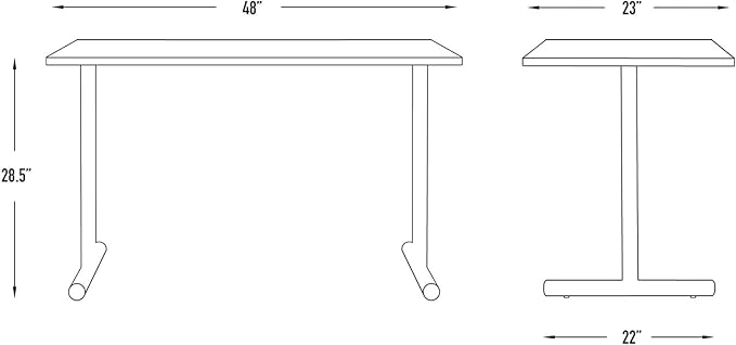 Laura Davidson Furniture Lenox Computer Desk for Home or Office Minimalistic Modern and Commercial-Grade with Black Metal Legs and White Wood Top