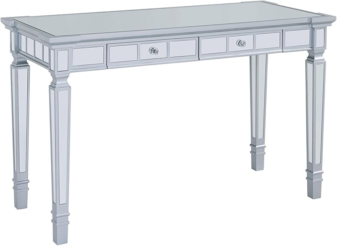 Mirrored Writing Desk with Drawers - Glam Home Office Desk - 47 Wide