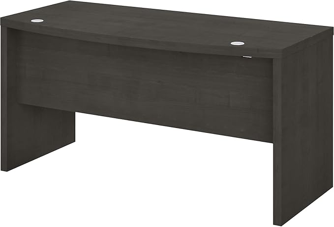Bush Business Furniture Bow Front Desk with Wire Management | Echo Collection Office Computer Table for Home Office with Quick-to-Assemble Hardware | 60Wx28Lx30H