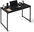 CAPHAUS 47 Inch Modern Computer Desk for Home Office Gaming &amp Small Spaces - Compact Black Writing Desk Easy Assembly 220 lbs P2 Board