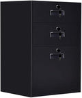 File Cabinet Three-Drawer File Cabinet Metal Desk Side Cabinet Bedside Cabinet Office File Cabinet Under Desk Storage(Color:C)