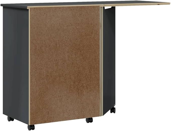 Foldable Rolling Cabinet with 7 Storage Drawers Mobile Home Office Desk with Smooth Wheels Space Saving Compact Desk - Gray