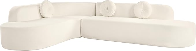 kevinplus 122'' Sectional Curved Sofa Sponge Couch with Chaise Lounge for Living Room L-Shape Corner Modern Sectional Sofa Couch No Wood Structure &amp No Assembly 72 Hour Rebound Beige