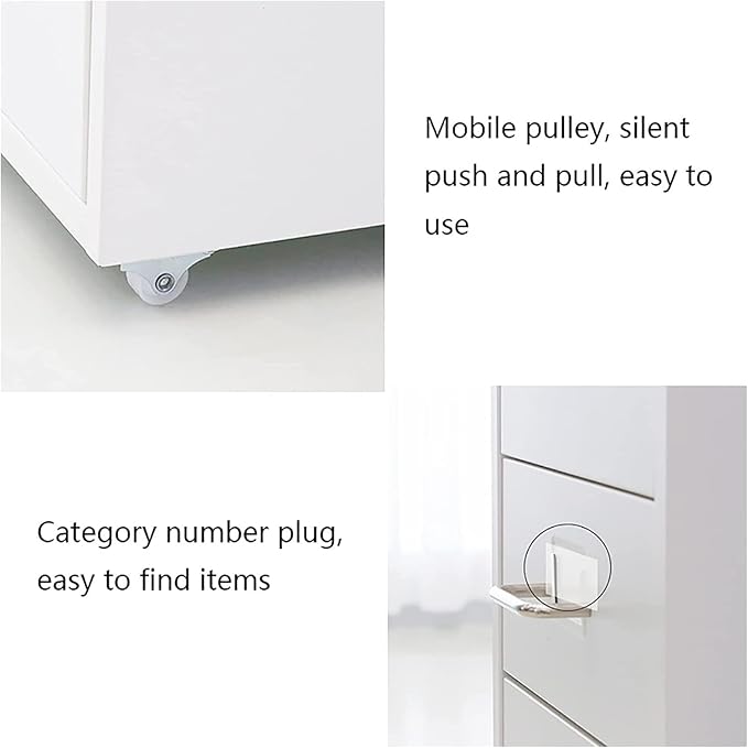 Metal Mobile File Cabinet with Lock Casters - 3 Drawer Under Desk Metal Locker Cabinet for Office Organization