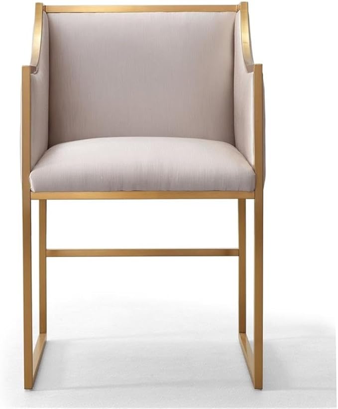 Tov Furniture The Atara Collection Velvet Upholstered Living Room Accent Chair with Stainless Steel Base Cream
