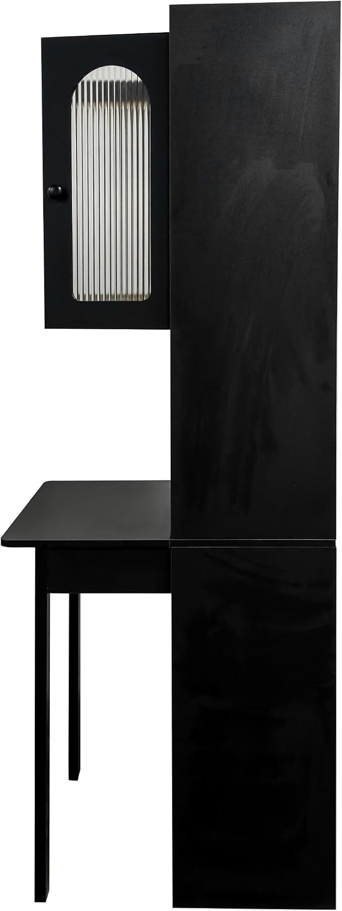 ZeHuoGe Fold-Out Convertible Writing Table Desk Cabinet with Shelf and Drawer Multi-Function Home Office Workstation (Black)