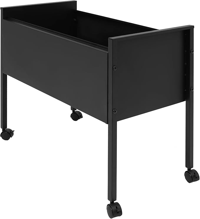 Mobile File Cabinet File Organizer with Wheels Floor Stading File Cart for Hanging Files Black Load Bearing Capacity: 30kg/66.14lbs