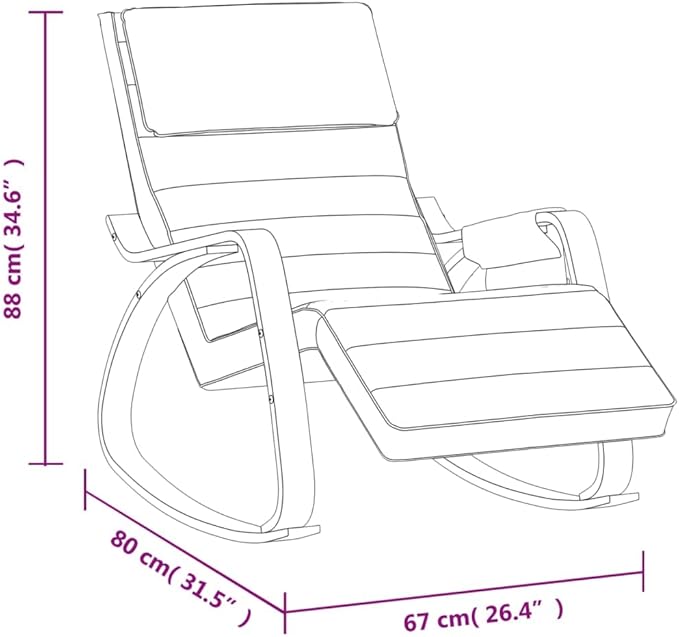 vidaXL Rocking Chair Cream
