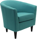 Pemberly Row Traditional Fabric Club Chair 32 H x 30.5 W x 27.5 D Polyester Upholstery Caribbean Blue Finish Padded Seat Classic Accent Chair for Living Room or Home Office