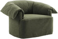 Modway Lark Oversized Accent Chair in Sage Fabric – Upholstered Modern Armchair with Down Blend Cushions – Slipcovered Chair for Living Room or Reading Nook